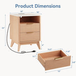 StockMAX Nightstand with AC Outlets – Mid-Century Design