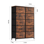 StockMAX Tall Dresser with 10 Drawers for Bedroom