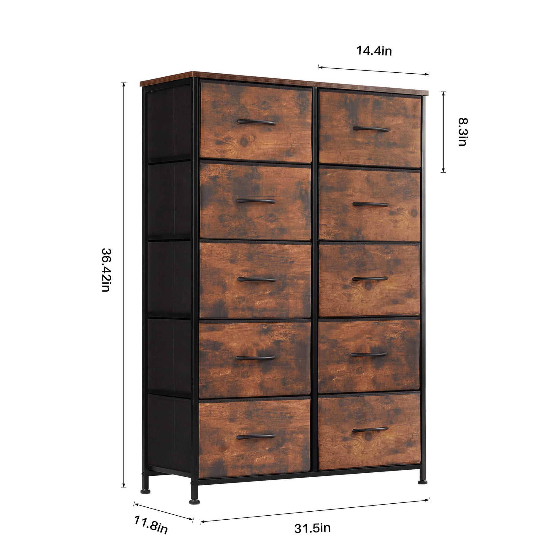 StockMAX Tall Dresser with 10 Drawers for Bedroom