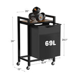 StockMAX Rolling Laundry Basket with Shelf with Multiple Drawers