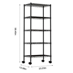 StockMAX Heavy Duty Rolling Wire Storage Shelves for Kitchen/Pantry/Basement