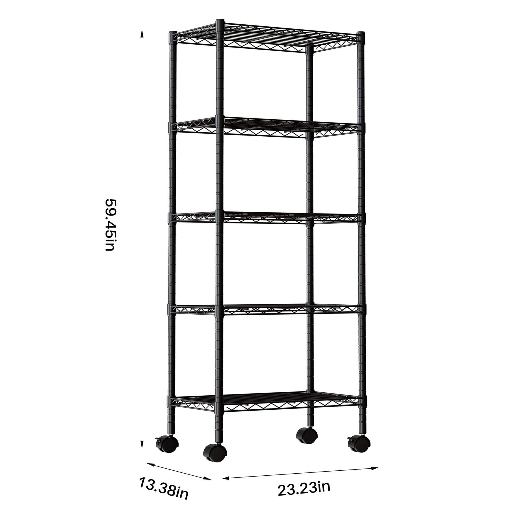 StockMAX Heavy Duty Rolling Wire Storage Shelves for Kitchen/Pantry/Basement