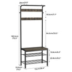 StockMAX Modern Coat Rack with Shoe Bench, Hall Tree for Living Room