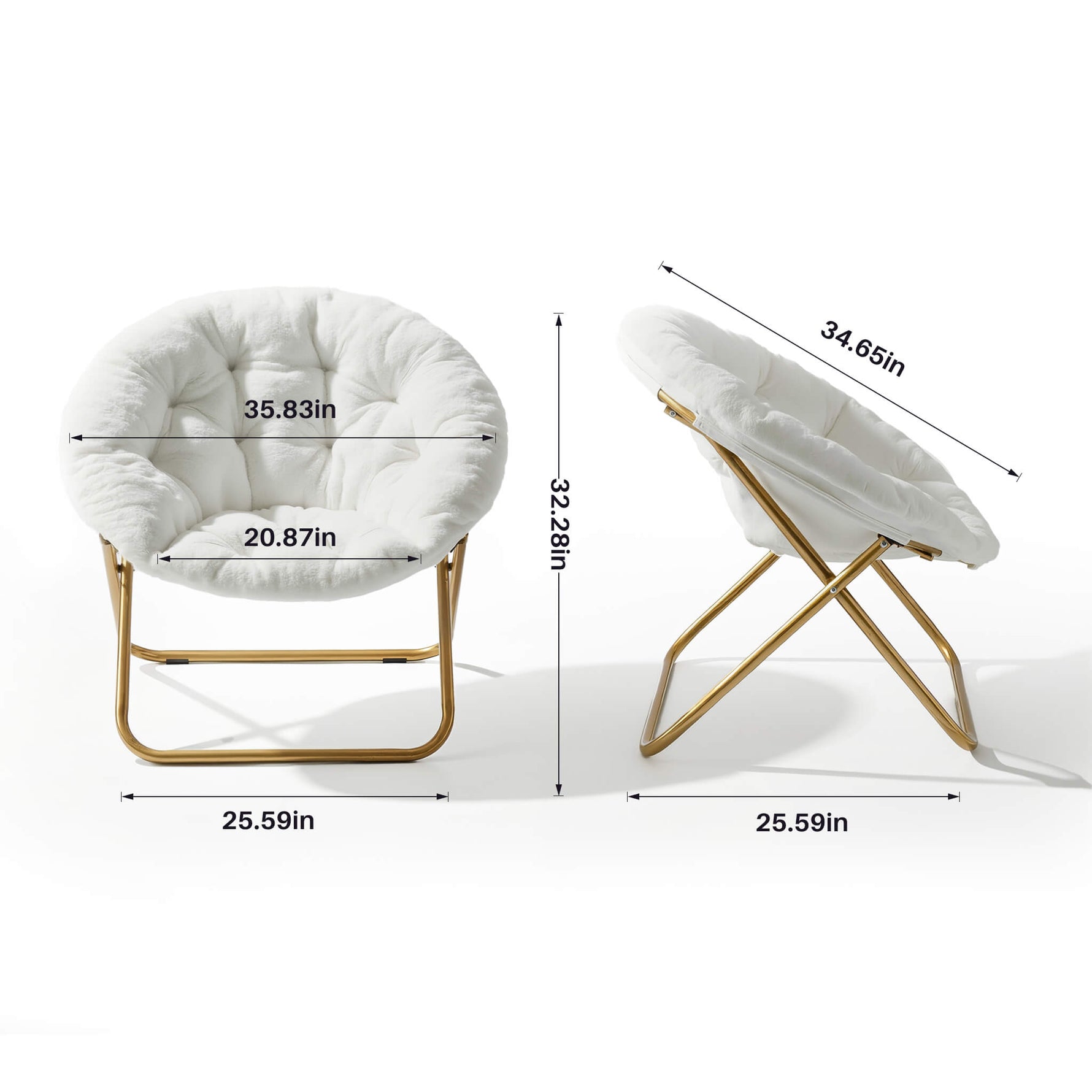 StockMAX Foldable Saucer Moon Chair for Living Room