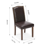 StockMAX Wooden Dining Chair with Leather Cushion for Dining Room