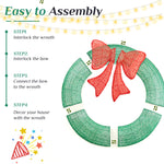 StockMAX Illuminated Christmas Wreath - Outdoor Holiday Decor with Remote