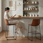 StockMAX Faux Leather Bar Stools with Metal Legs for Kitchen & Counter