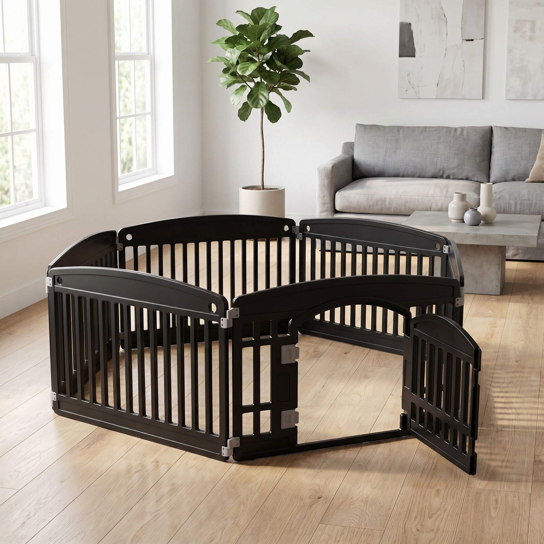 StockMAX Plastic Dog Playpen with Door, Puppy Fence