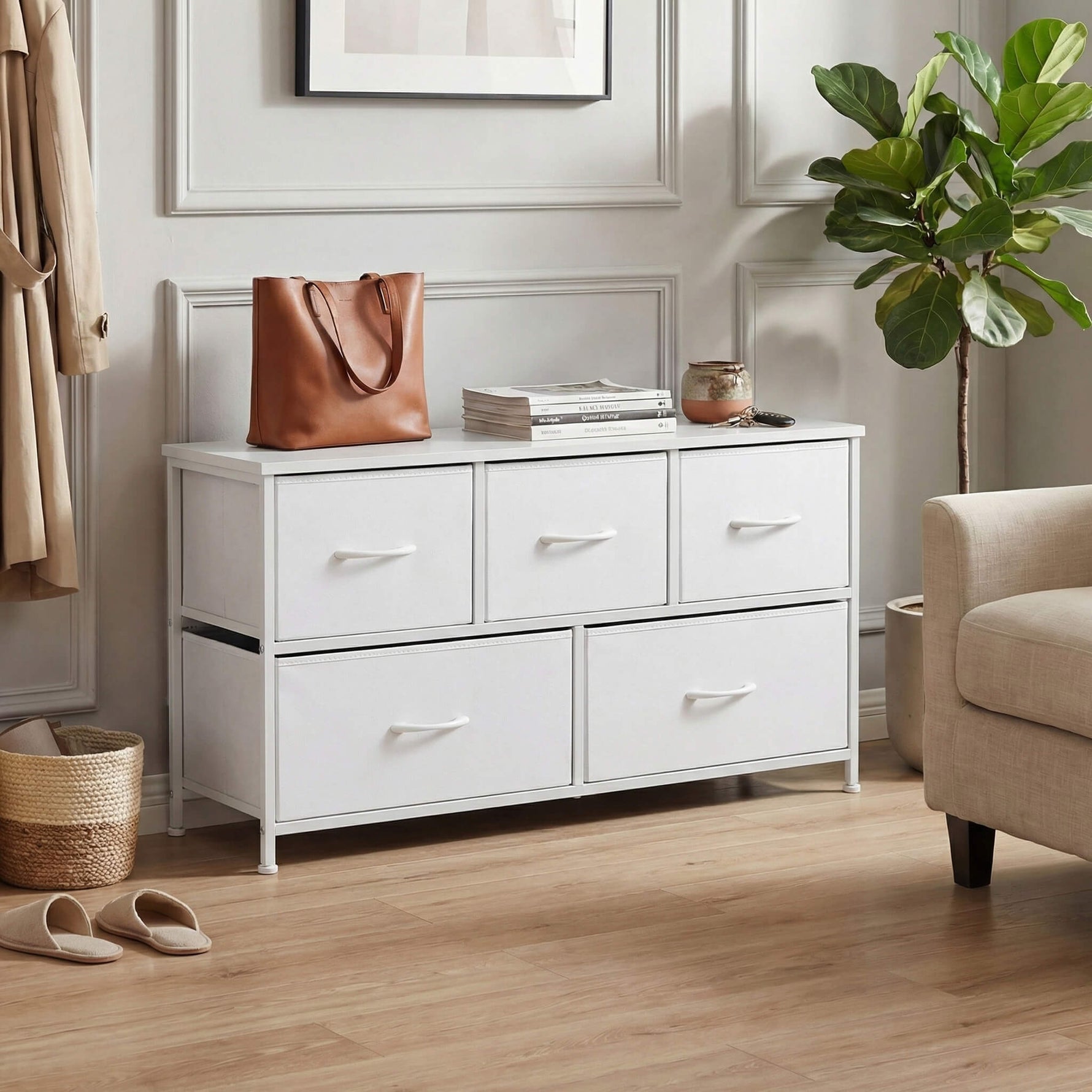 StockMAX Storage Cabinet with Metal Frame for Bedroom Dresser