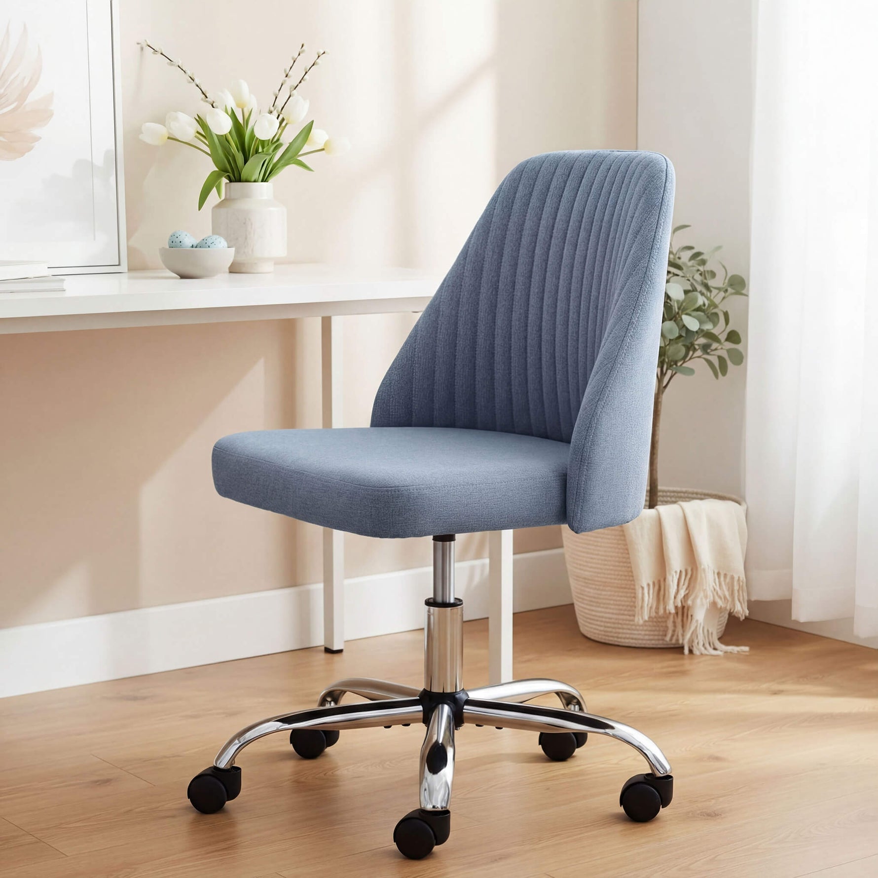 StockMAX Office Chair Armless with Rollers for Office