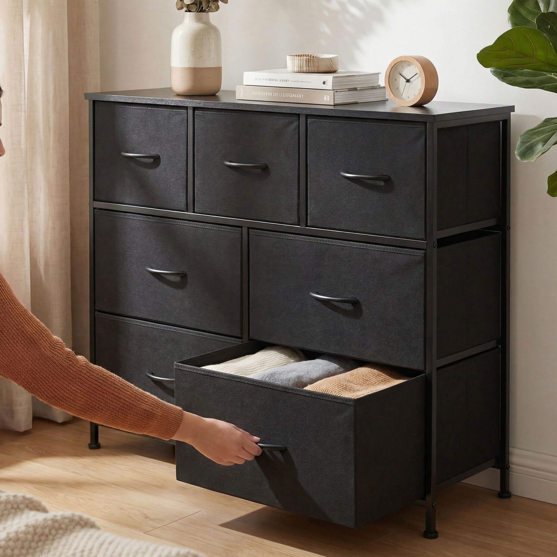 StockMAX Dresser Wooden Top with Storage for Living Room Bedroom