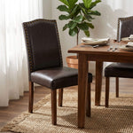 StockMAX Wooden Dining Chair with Leather Cushion for Dining Room