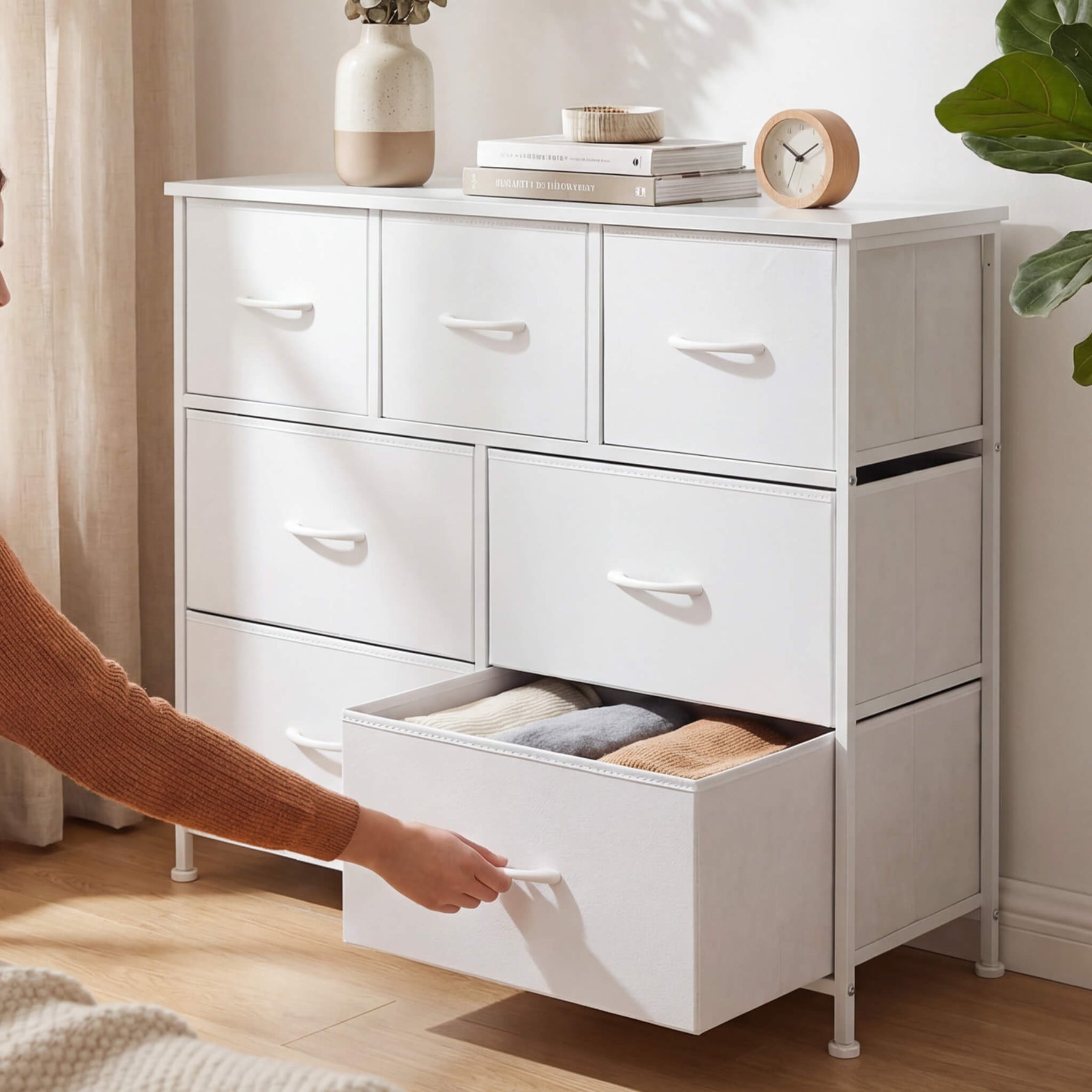 StockMAX Dresser Wooden Top with Storage for Living Room Bedroom