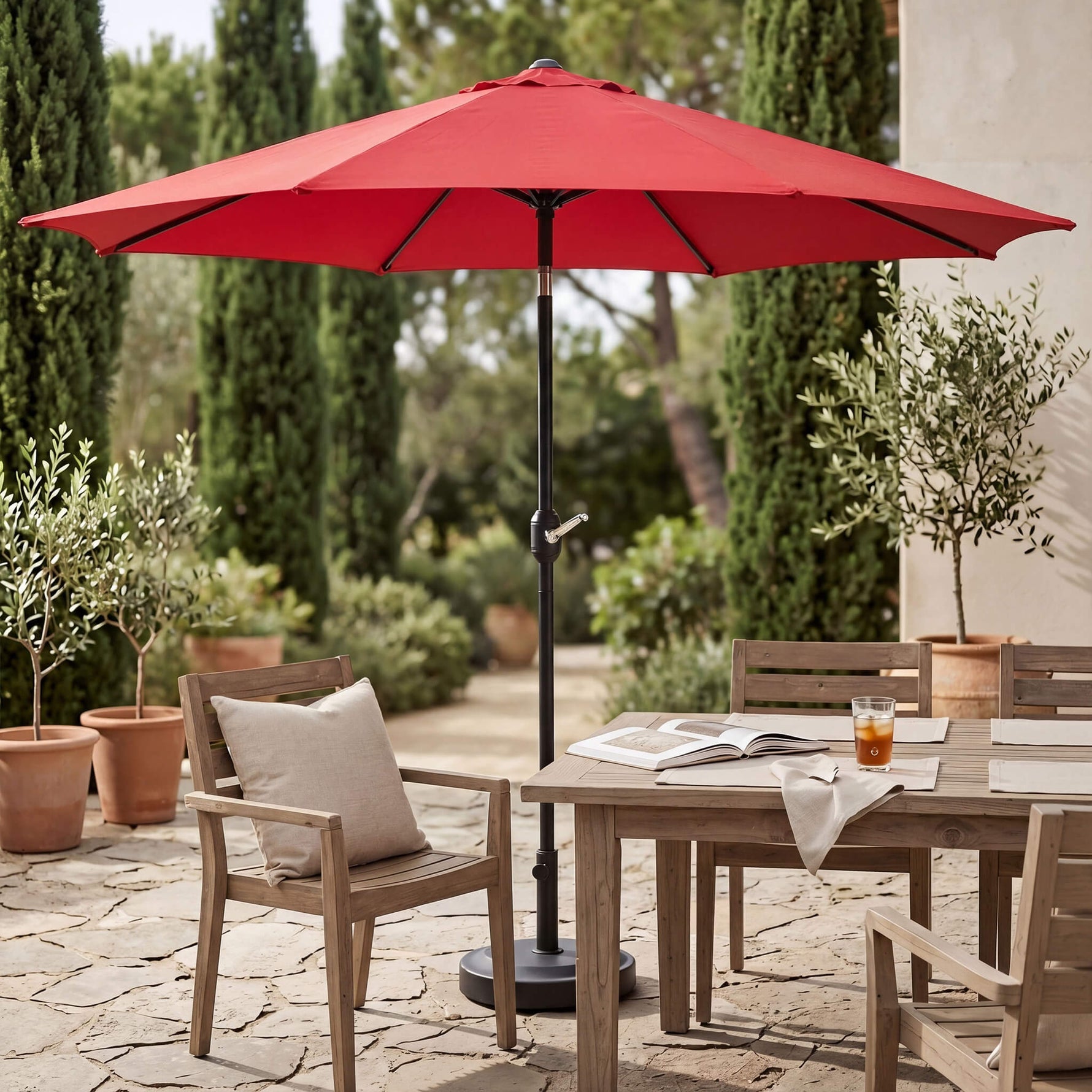 StockMAX Patio Sunshade, 9 Feet with 8 Bones for Patios, Pools