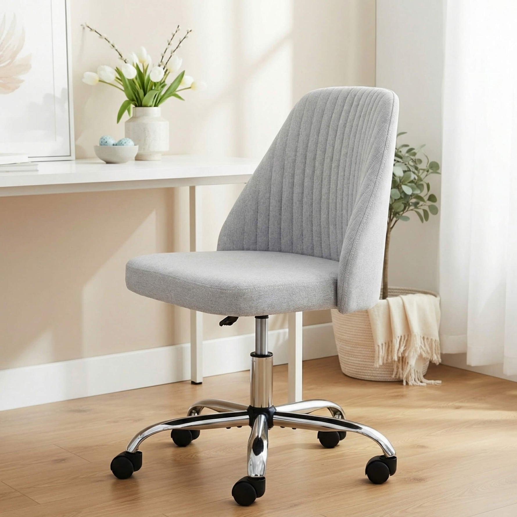 StockMAX Office Chair Armless with Rollers for Office