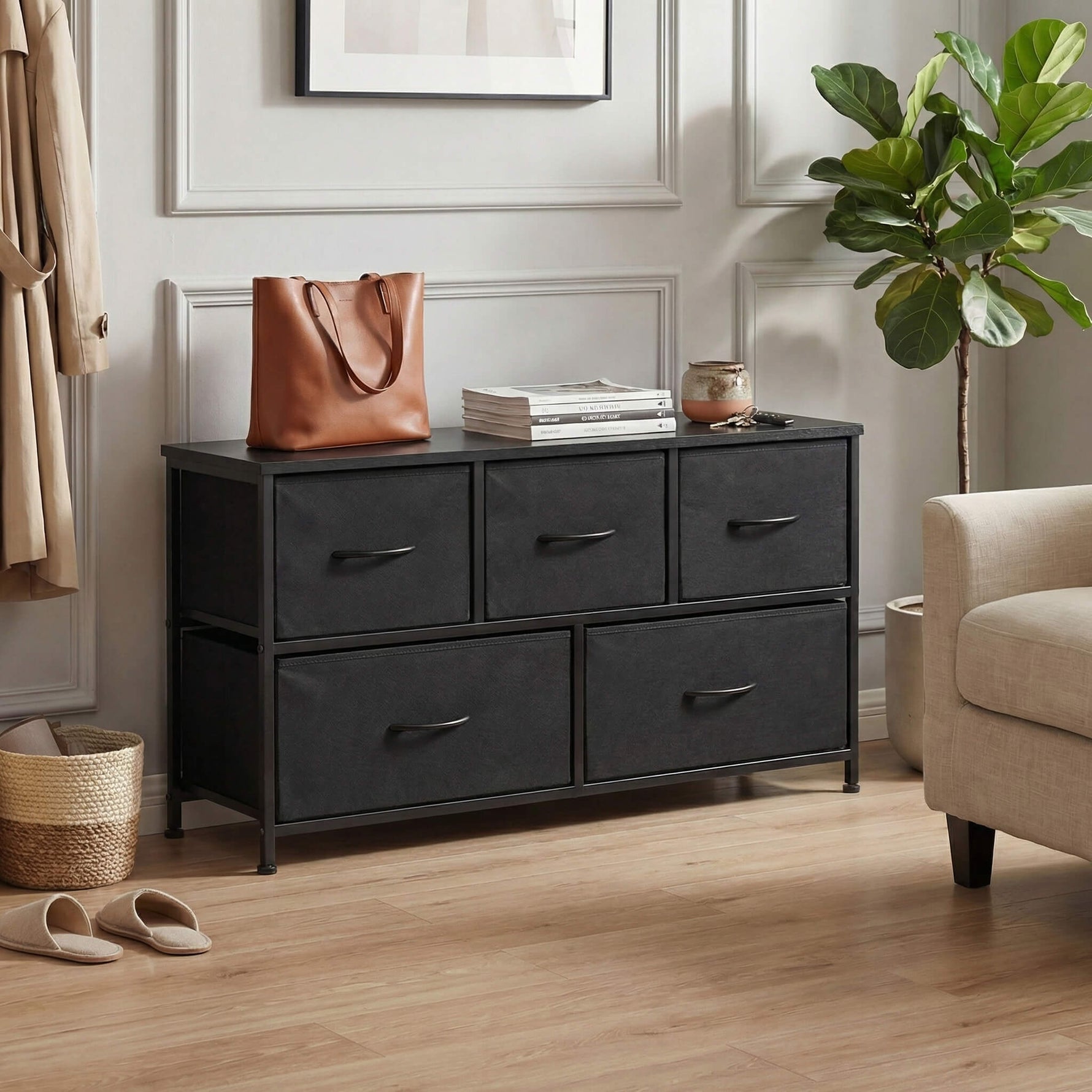 StockMAX Storage Cabinet with Metal Frame for Bedroom Dresser