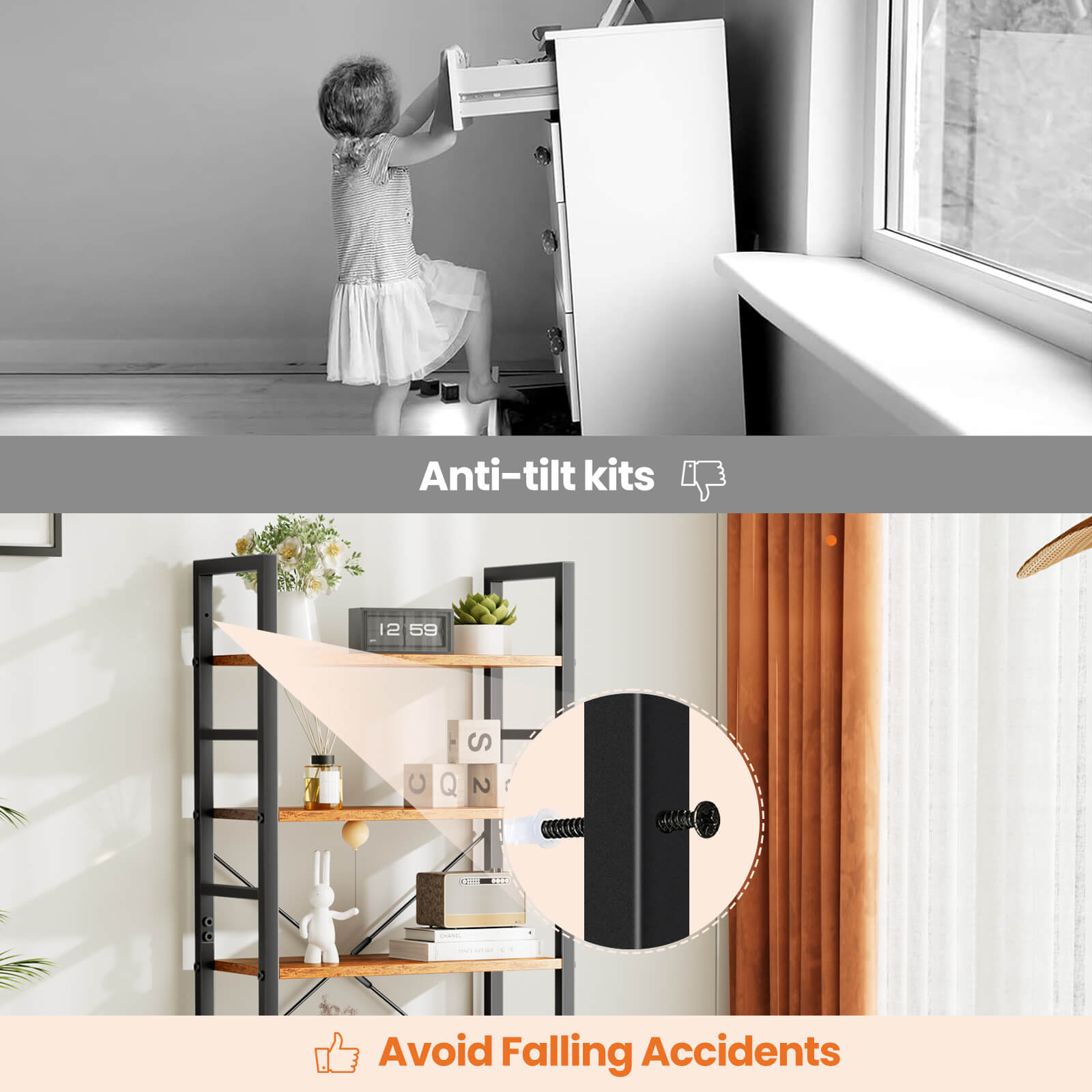 StockMAX Shelf Bookcase for Living Room Bedroom