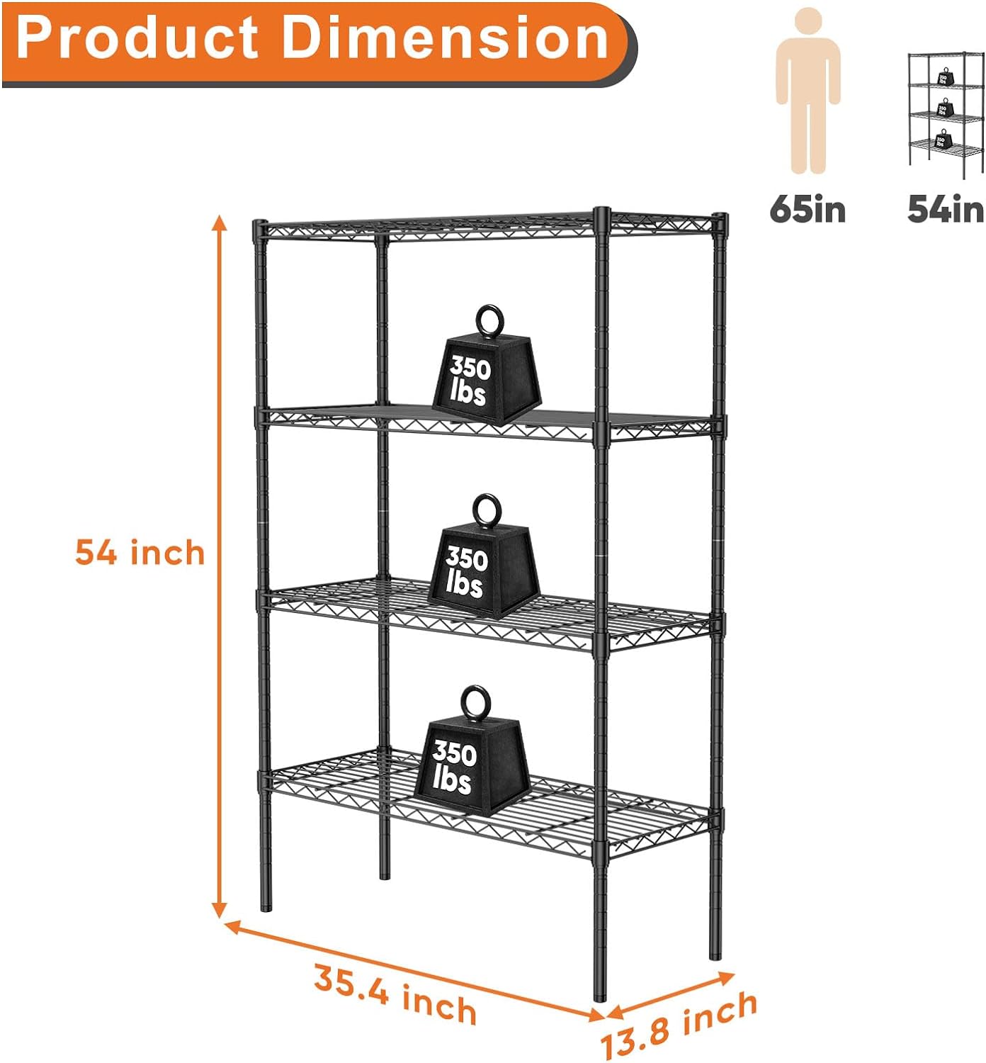 4-Tier Storage Shelving Unit ZWJ-4L