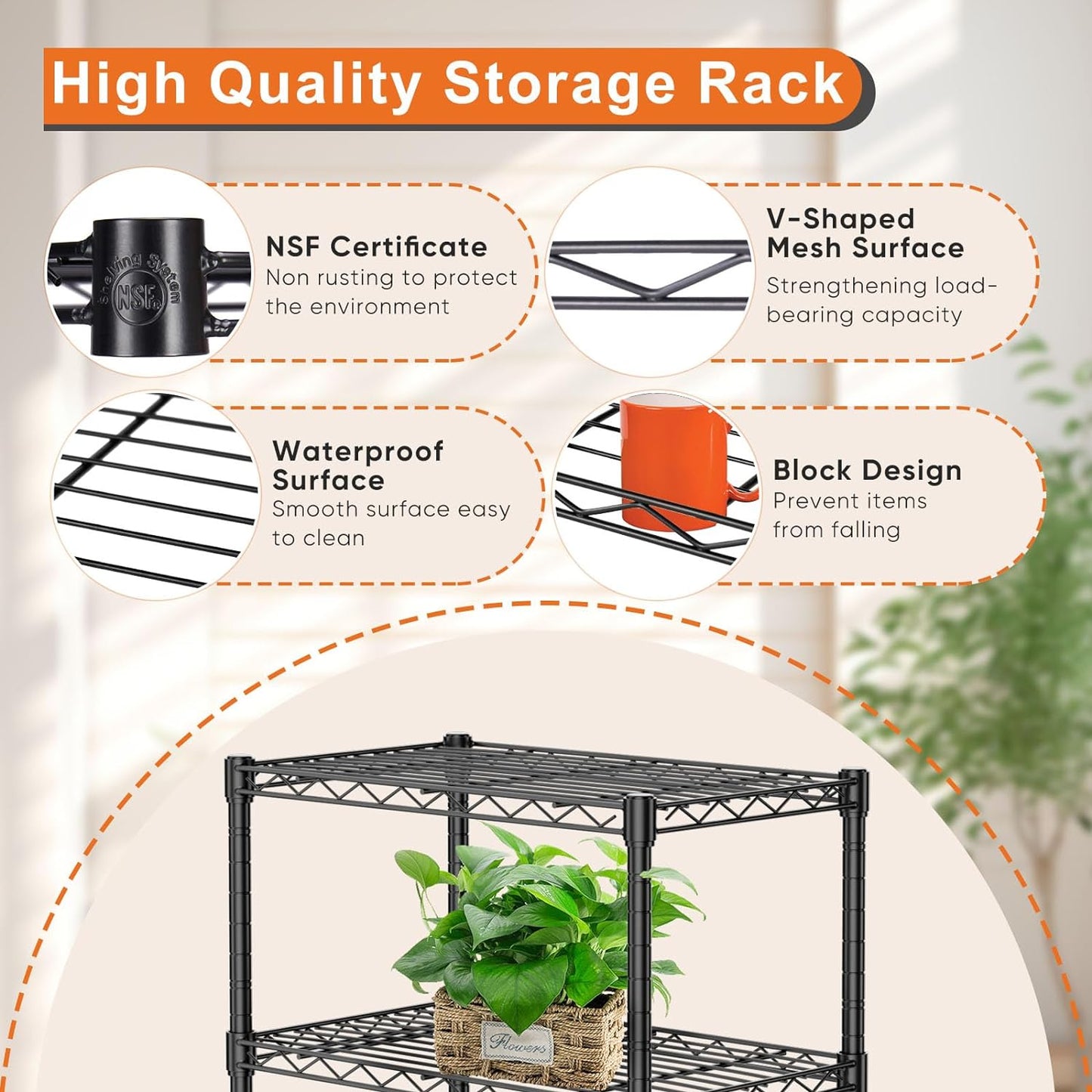 4-Tier Storage Shelving Unit ZWJ-4L