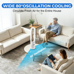 StockMAX Bladeless Tower Fan ，80° Oscillation Quiet Cooling Fan