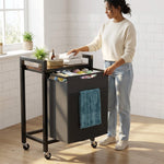 StockMAX Rolling Laundry Basket with Shelf with Multiple Drawers