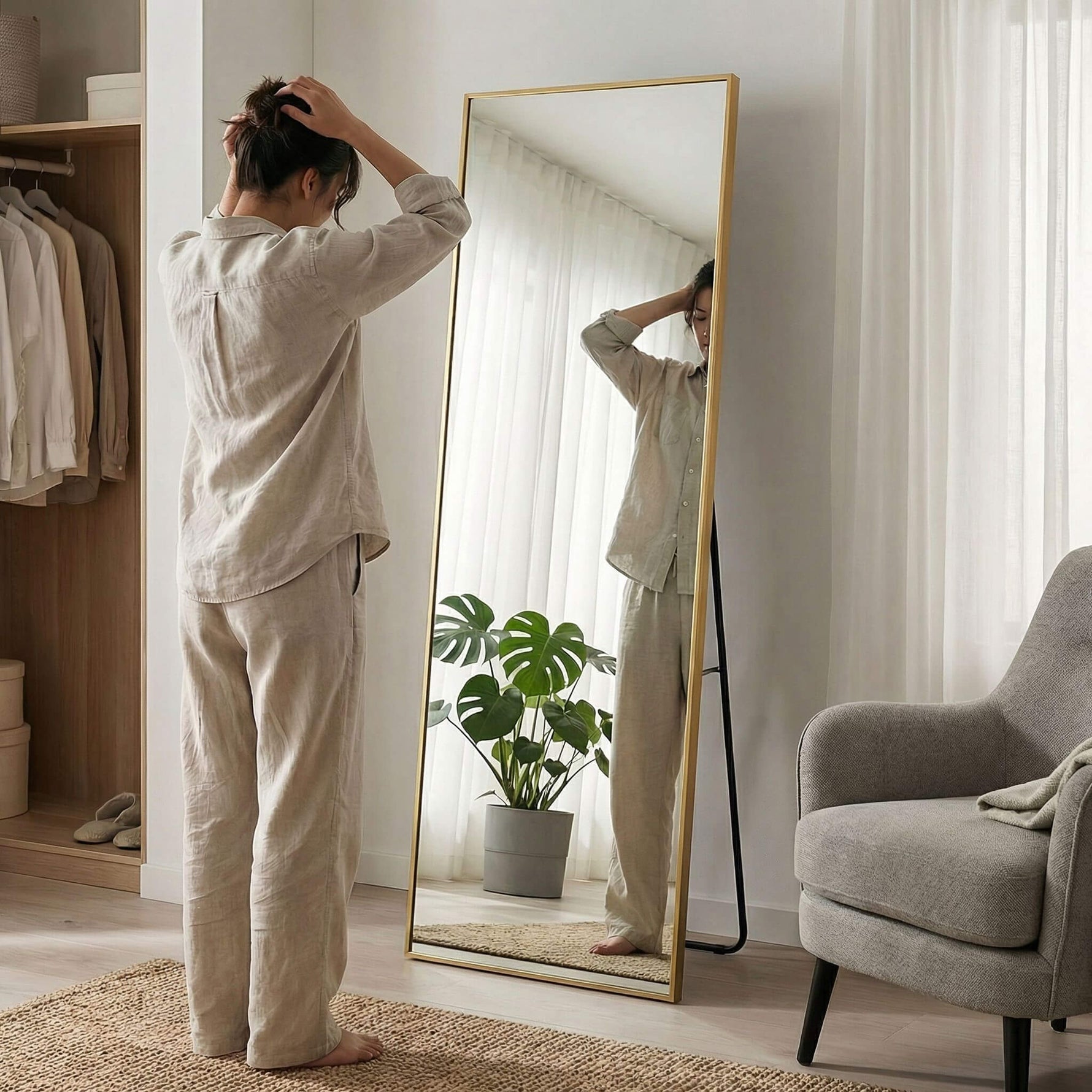 StockMAX Full Length Mirror Standing or Hanging for Bedroom