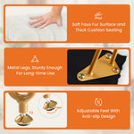 StockMAX Vanity Stool Chair with Storage and Adjustable Metal Feet