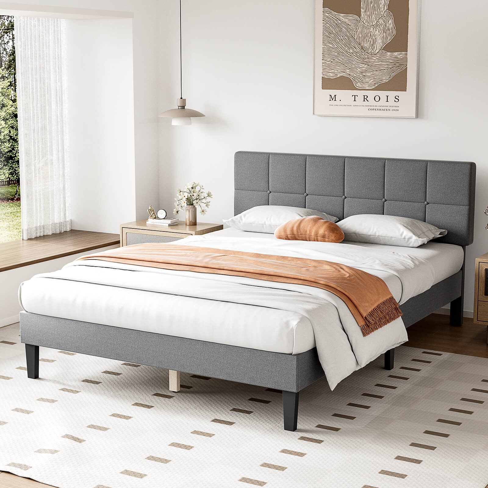 StockMAX Bed Frame with Headboard for Bedroom