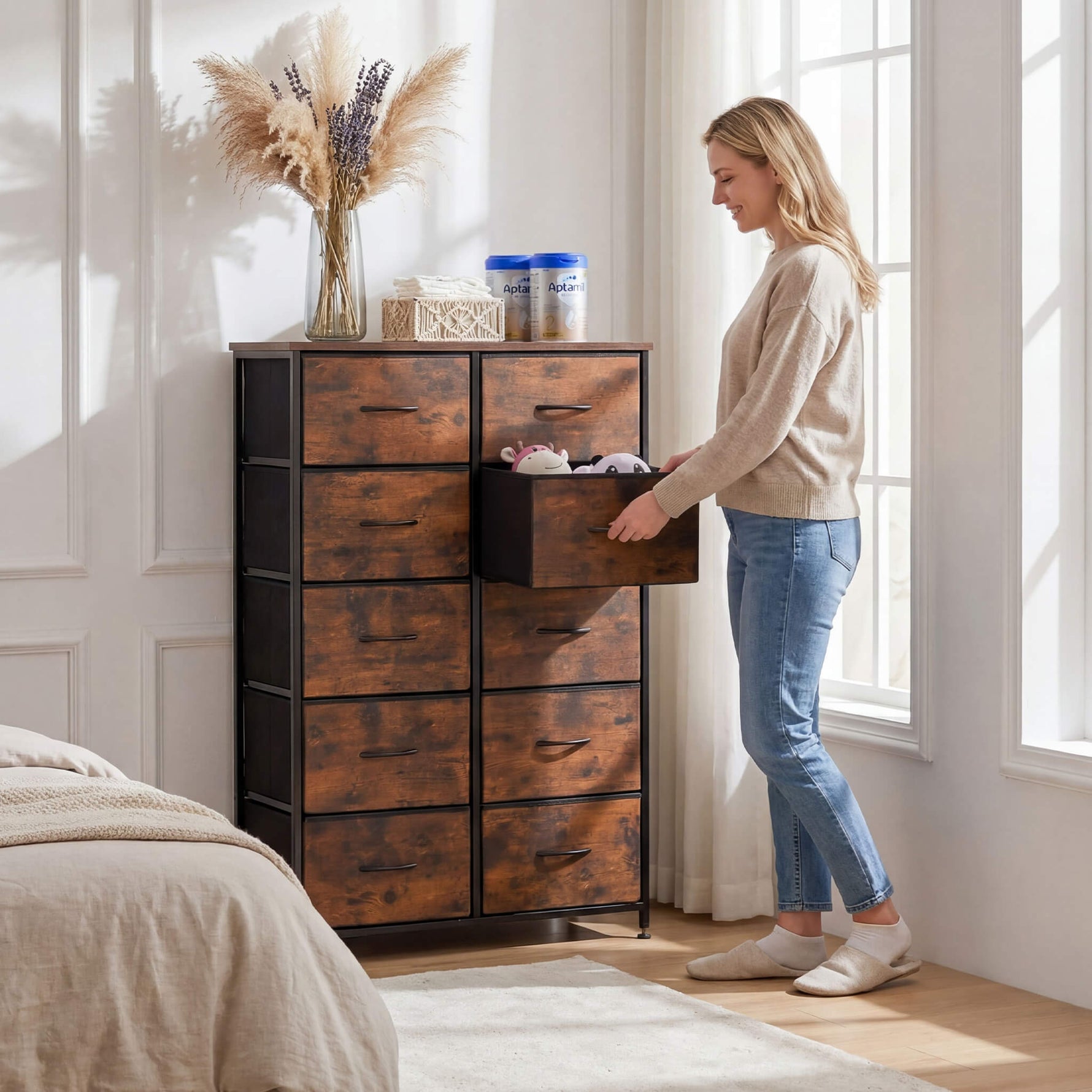 StockMAX Tall Dresser with 10 Drawers for Bedroom