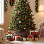 Hand-woven Christmas tree skirt Foldable -Tool-Free-Wrought Iron