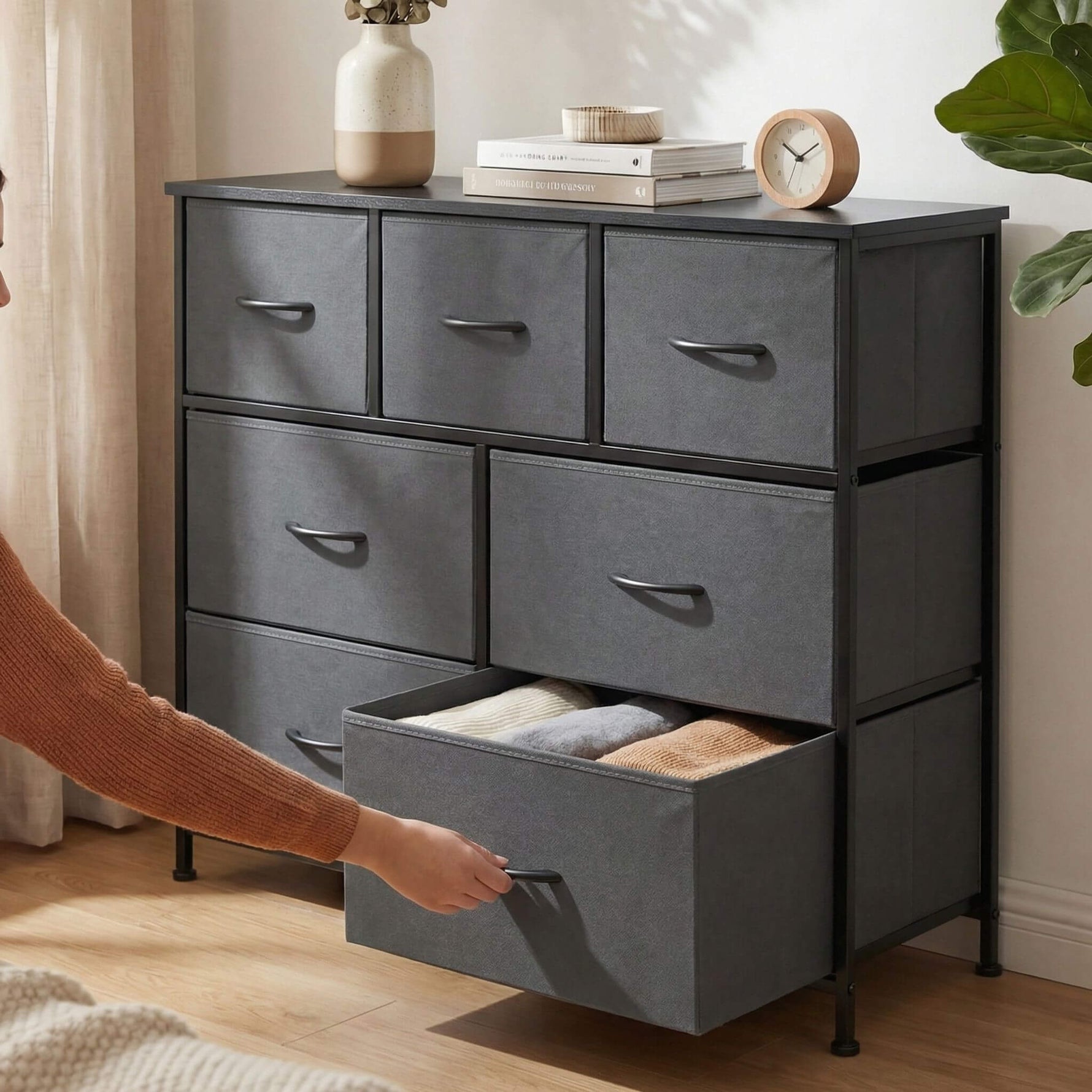 StockMAX Dresser Wooden Top with Storage for Living Room Bedroom