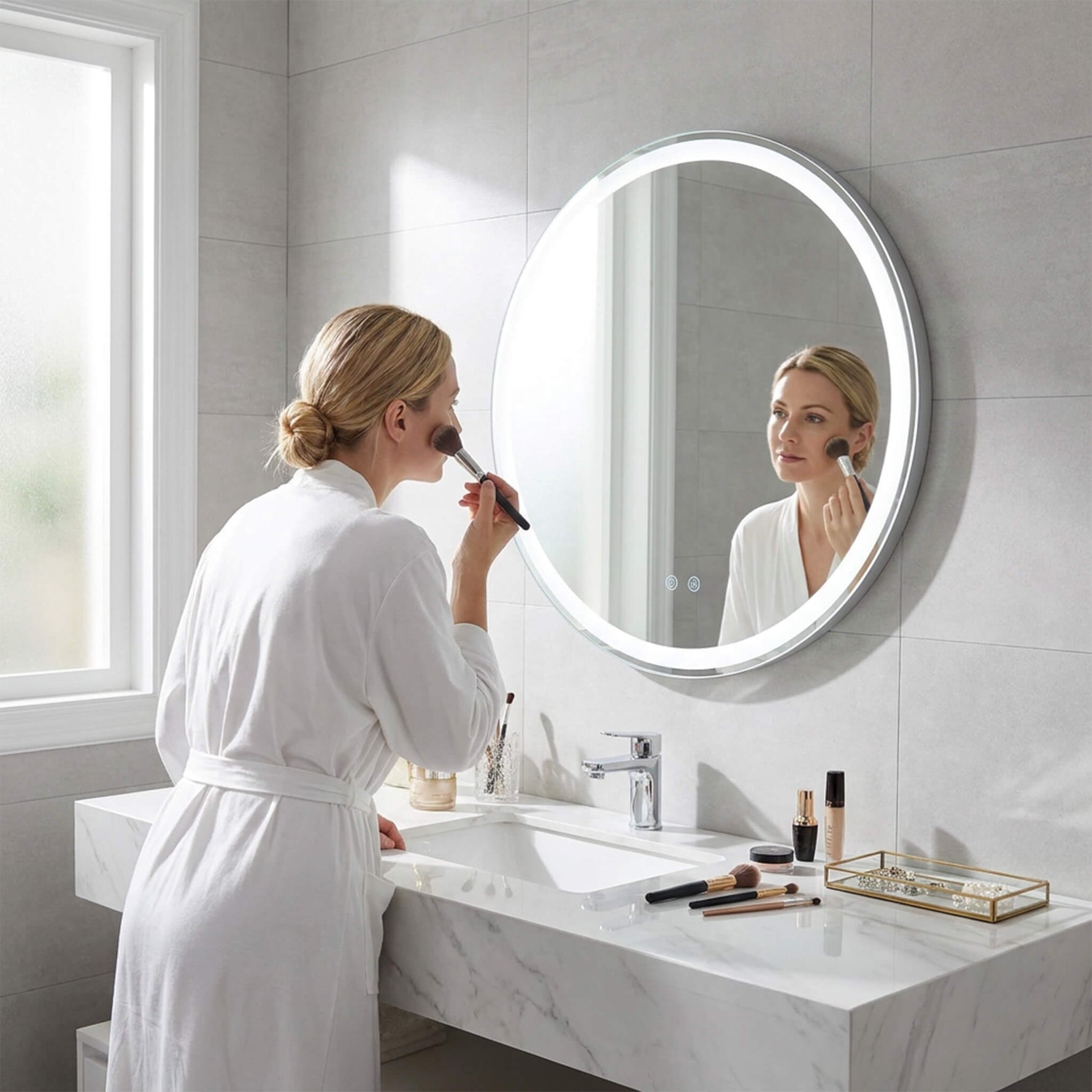 StockMAX Adjustable, Lighted, Anti-Fog Makeup Mirror for Bathroom