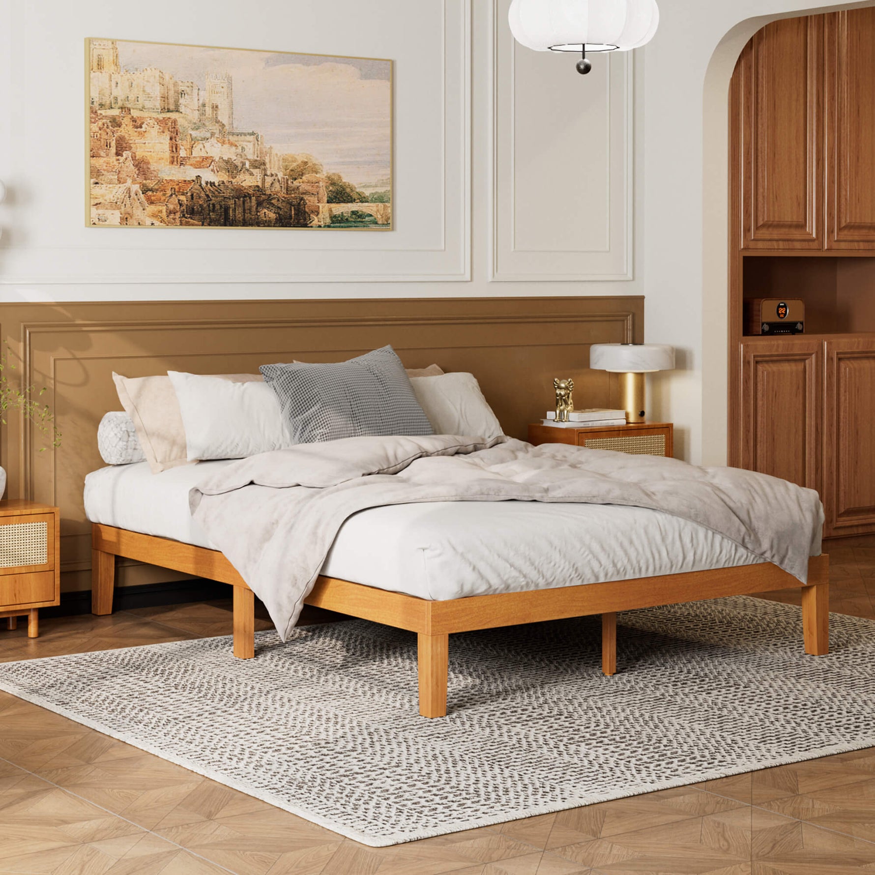StockMAX Minimalist Solid Wood Bed Frame for Bedroom