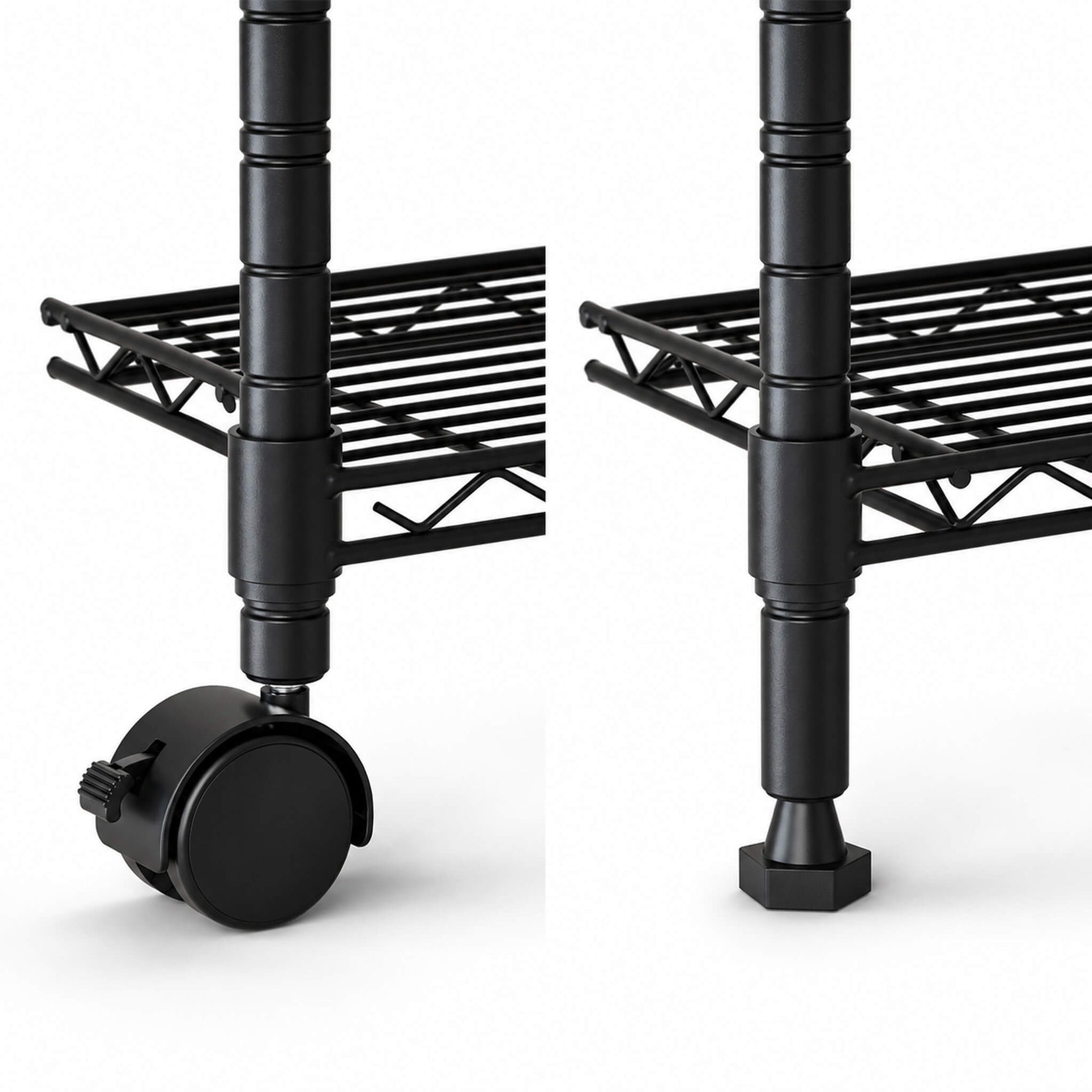 StockMAX Heavy Duty Rolling Wire Storage Shelves for Kitchen/Pantry/Basement
