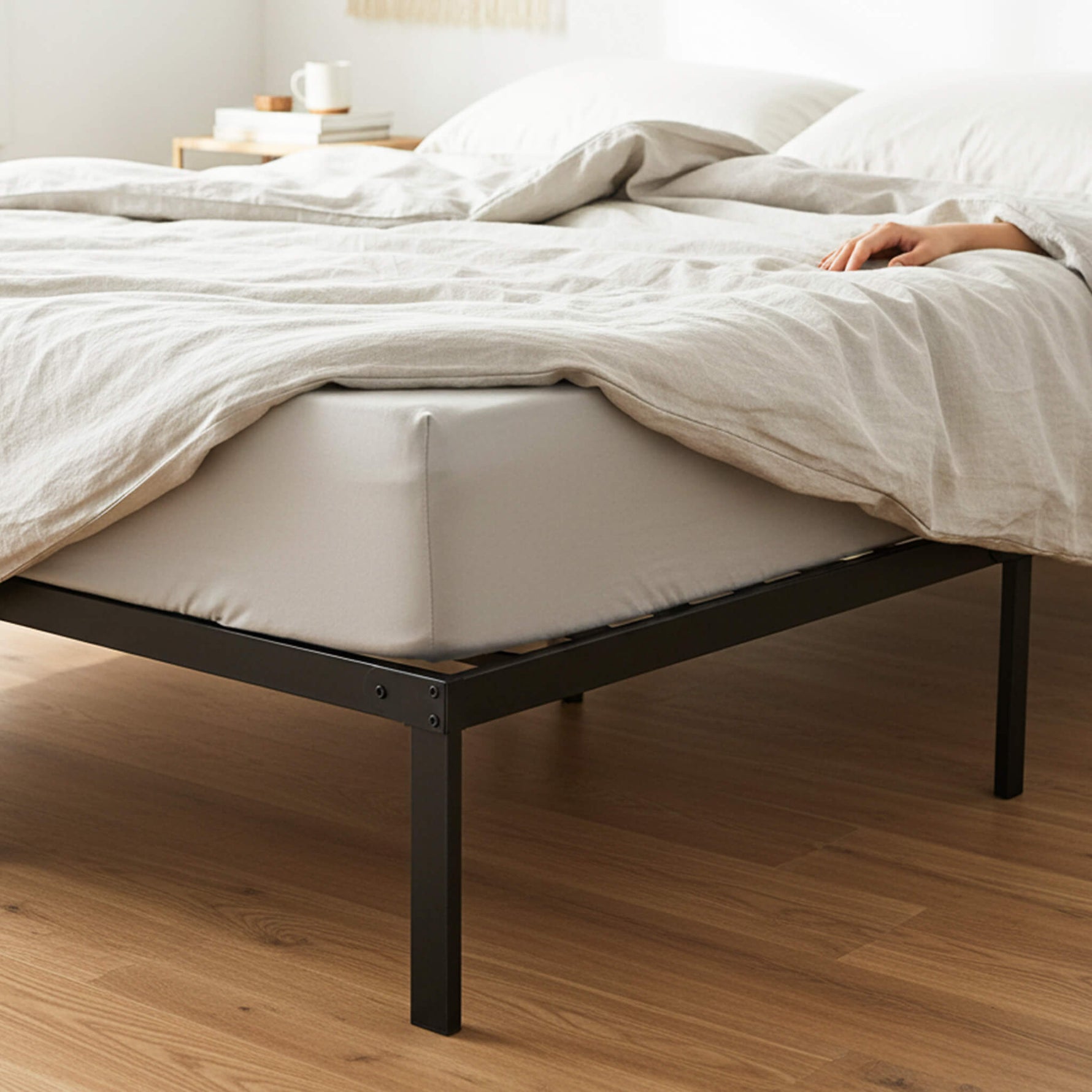 StockMAX Heavy Duty Metal Bed Frame with Under-Bed Storage for Bedroom