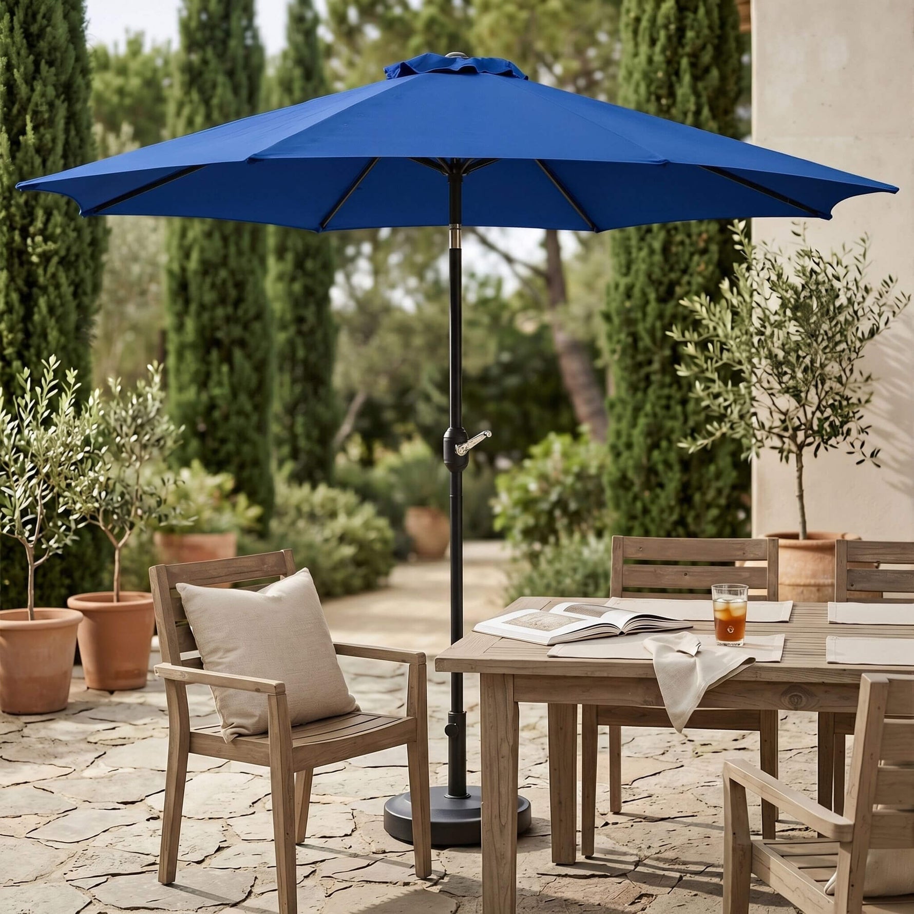 StockMAX Patio Sunshade, 9 Feet with 8 Bones for Patios, Pools