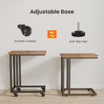StockMAX C-Shaped Side Table with Removable Casters for Small Spaces