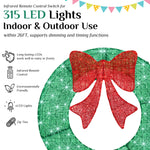 StockMAX Illuminated Christmas Wreath - Outdoor Holiday Decor with Remote
