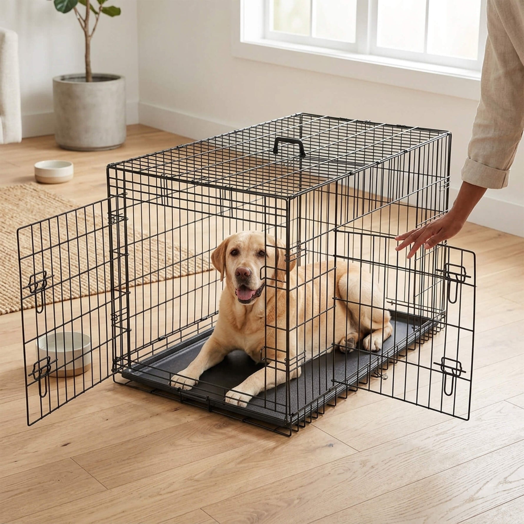 StockMAX Dog Crate Double Door with Divider Foldable Indoor/Outdoor