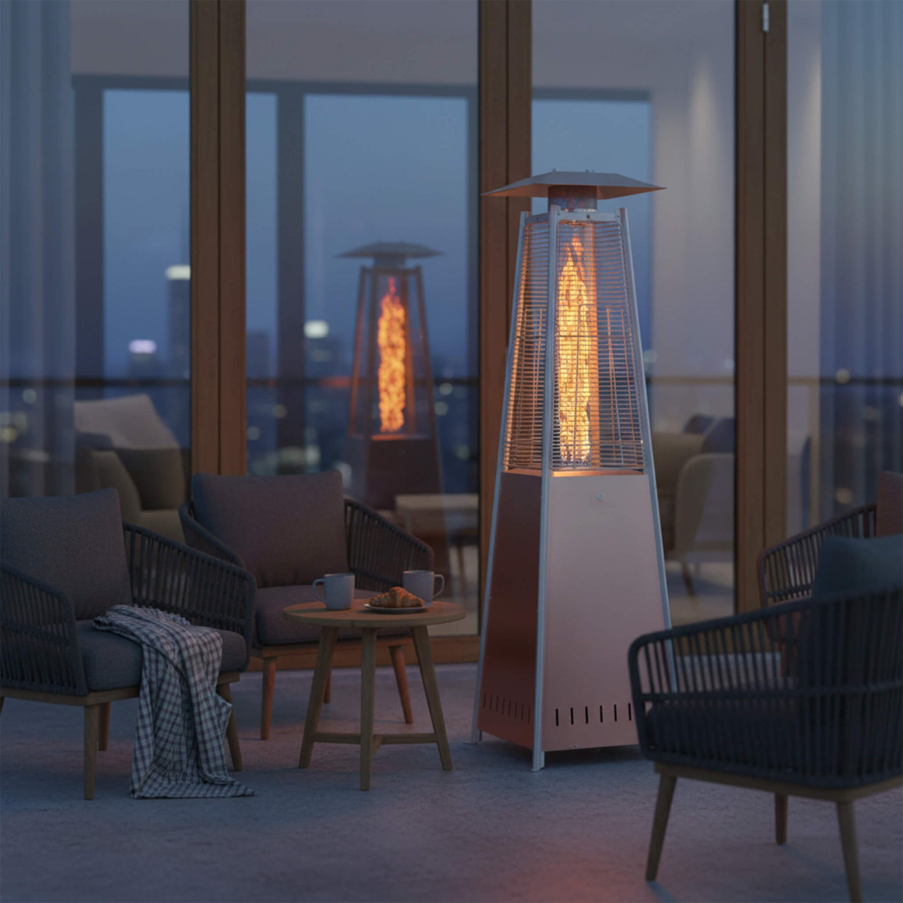 StockMAX 48,000 BTU Pyramid Propane Gas Patio Heater with LED Light