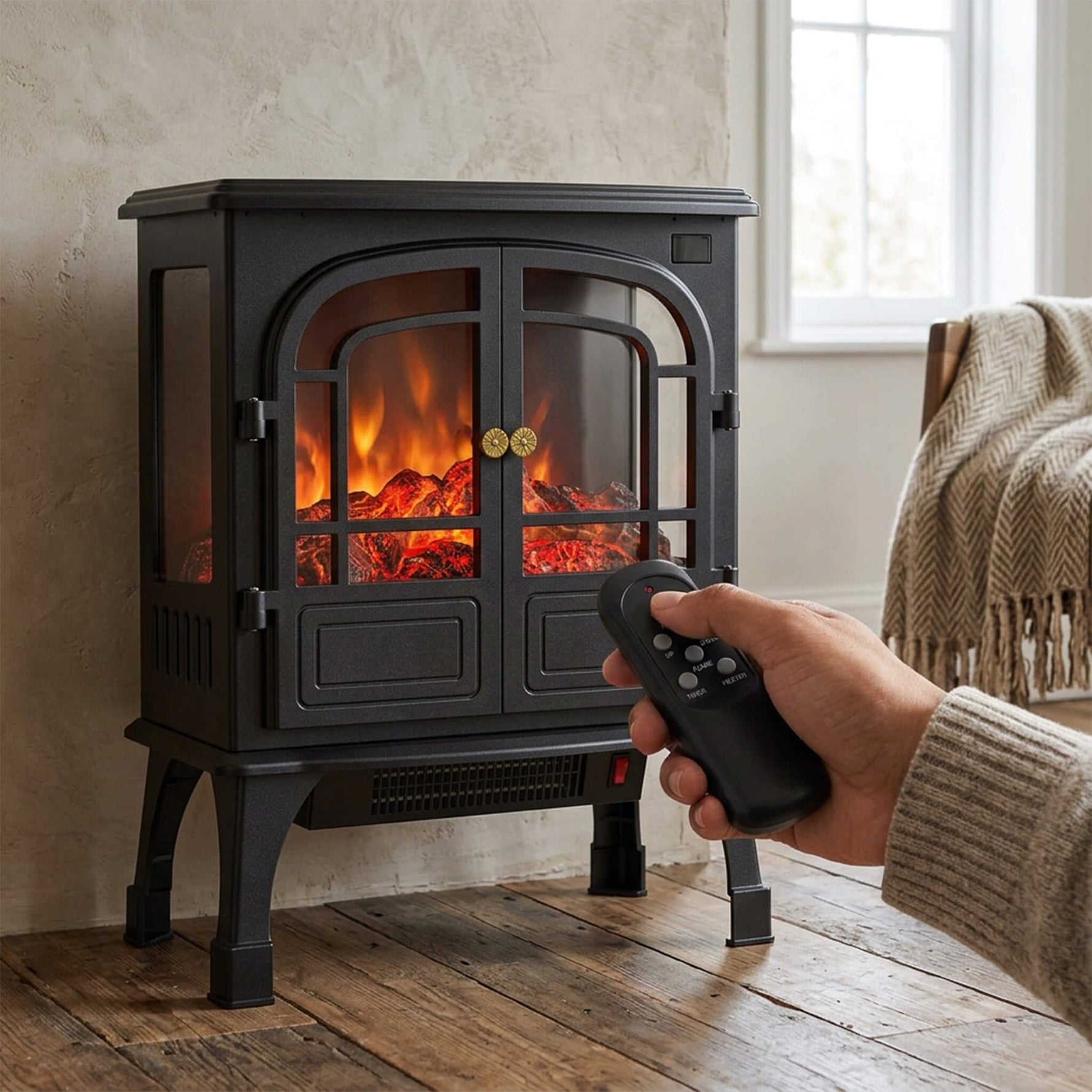 StockMAX Freestanding Electric Heater with 2 Heating Modes for Indoor Use