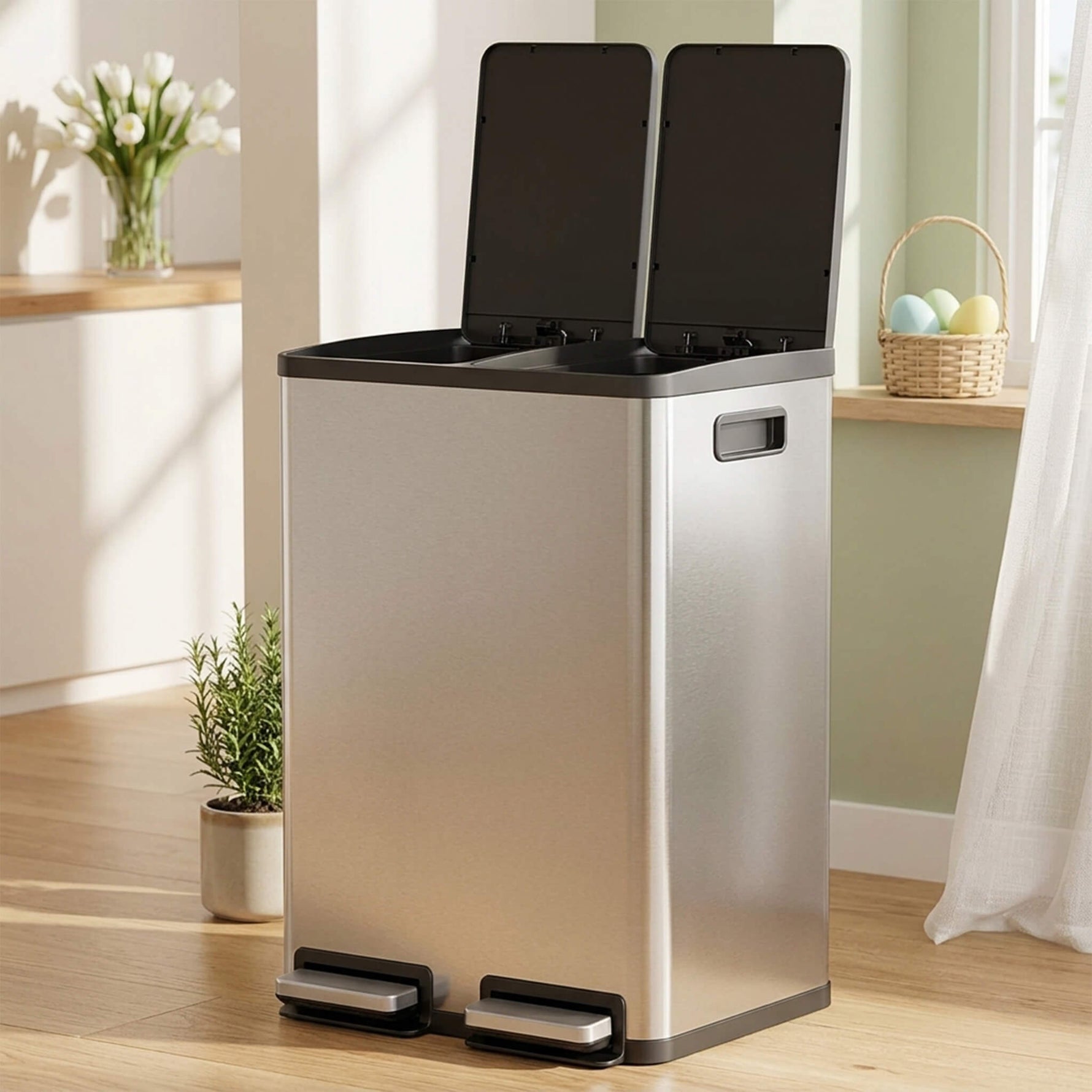 StockMAX Stainless Steel Bin with Pedal Keeps Kitchen Odour Free