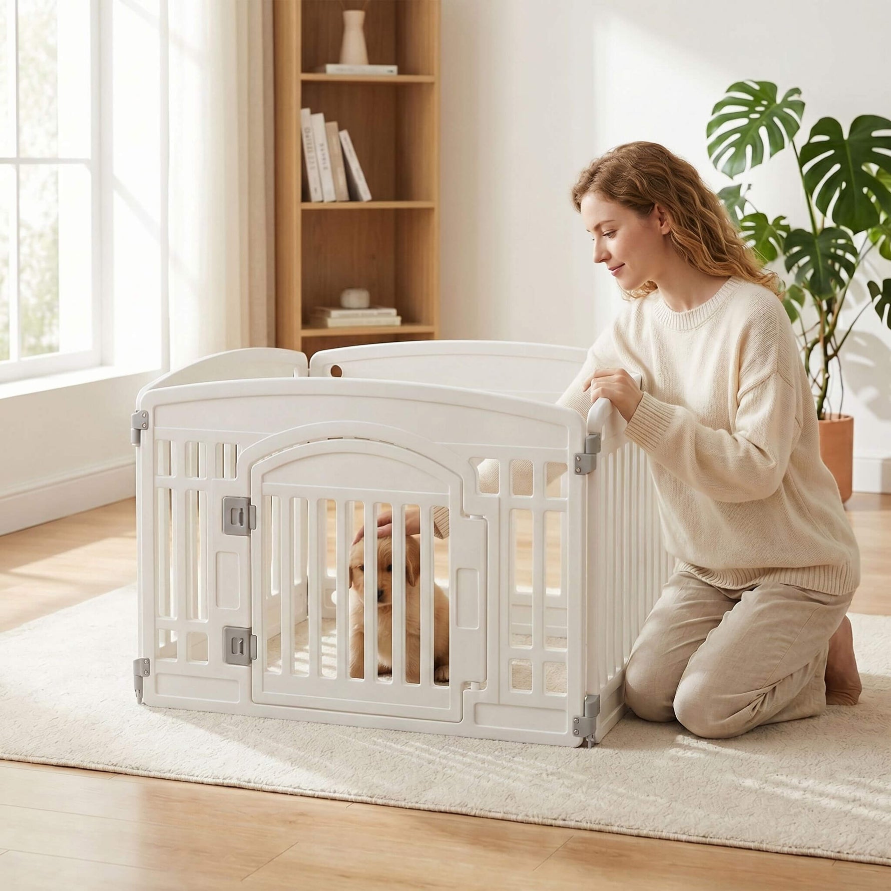 StockMAX Plastic Dog Playpen with Door, Puppy Fence