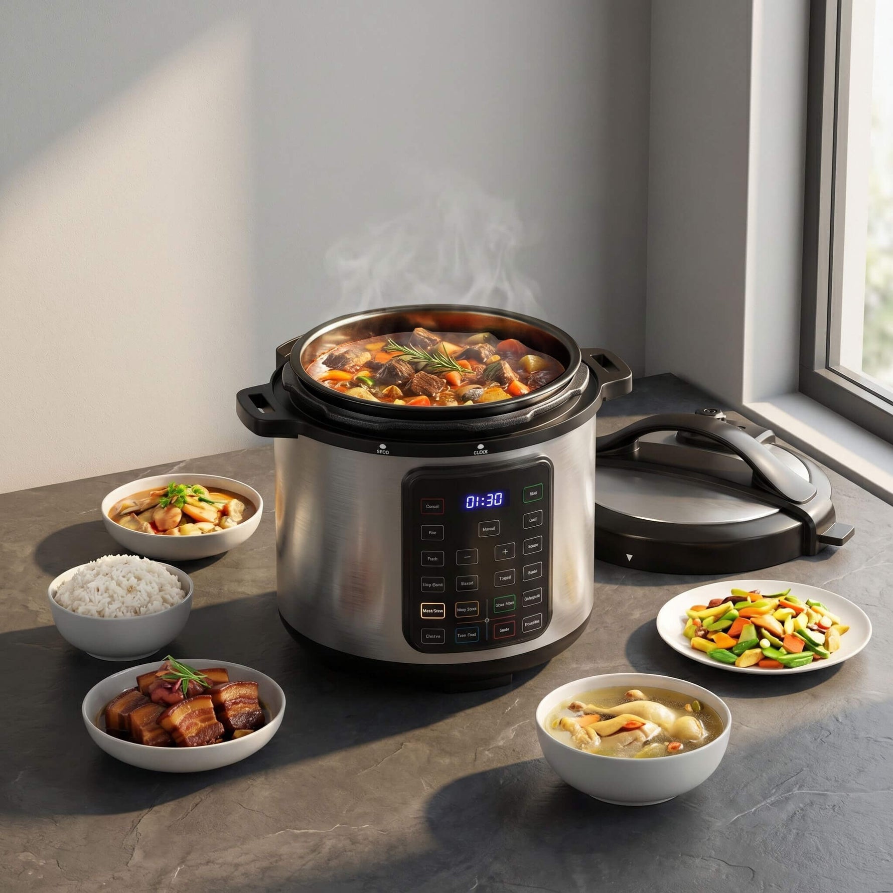 StockMAX 12-in-1 Electric Pressure Cooker with Stainless Steel Pot