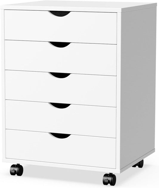 5 Drawer Chest- Dressers Storage Cabinets with Wheels 5CHDG