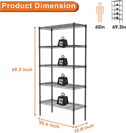 5-Tier Storage Shelving Unit ZWJ-5L