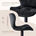 StockMAX Faux Leather Diamond-Quilted Bar Stool-set of 2