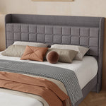 StockMAX Upholstered Heavy Duty Platform Bed Frame with Drawers