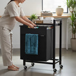 StockMAX Rolling Laundry Basket with Shelf with Multiple Drawers
