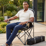 StockMAX Portable Folding Camping Chair with Side Pocket
